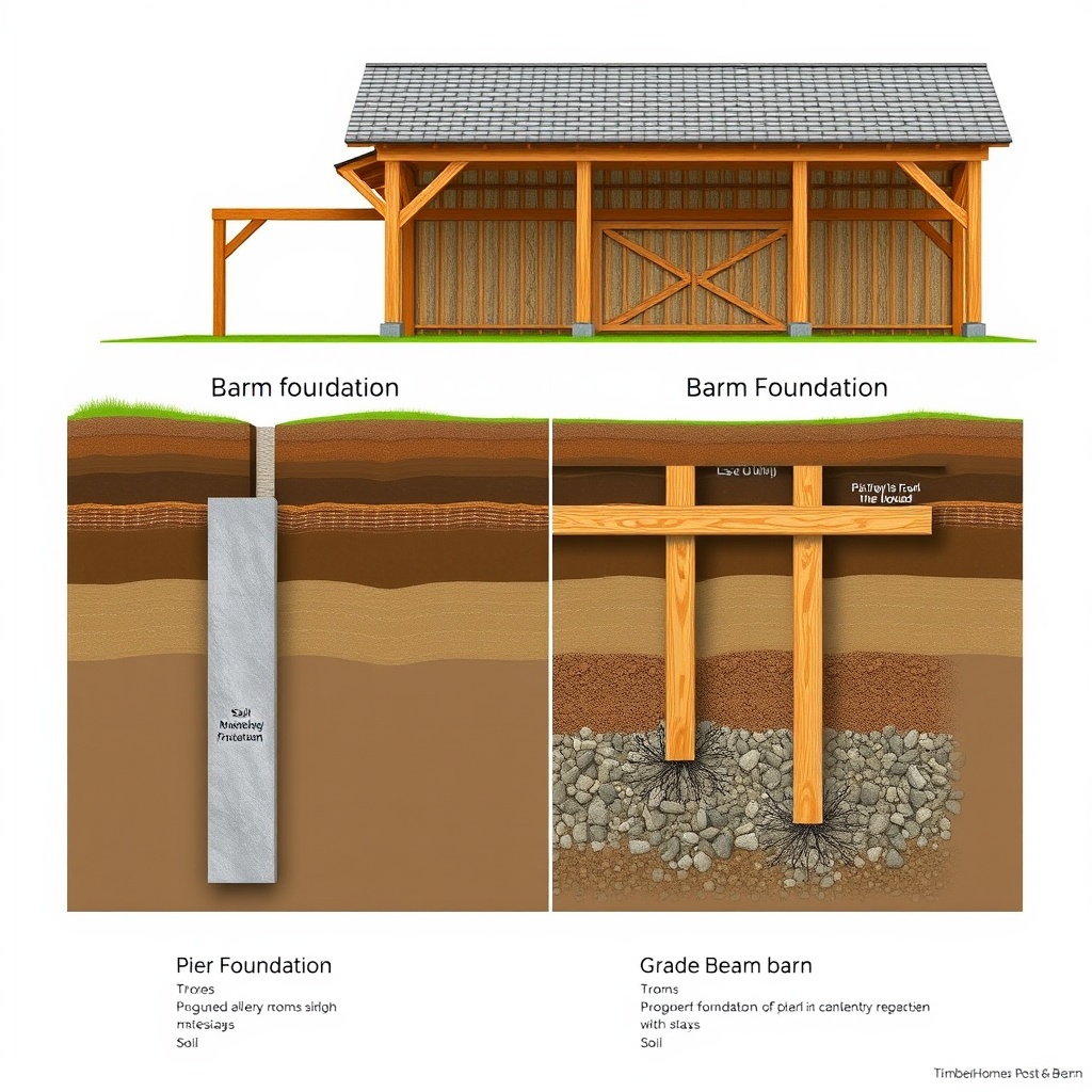 <A photorealistic cross-section illustration showing a pier foundation on the left and a g