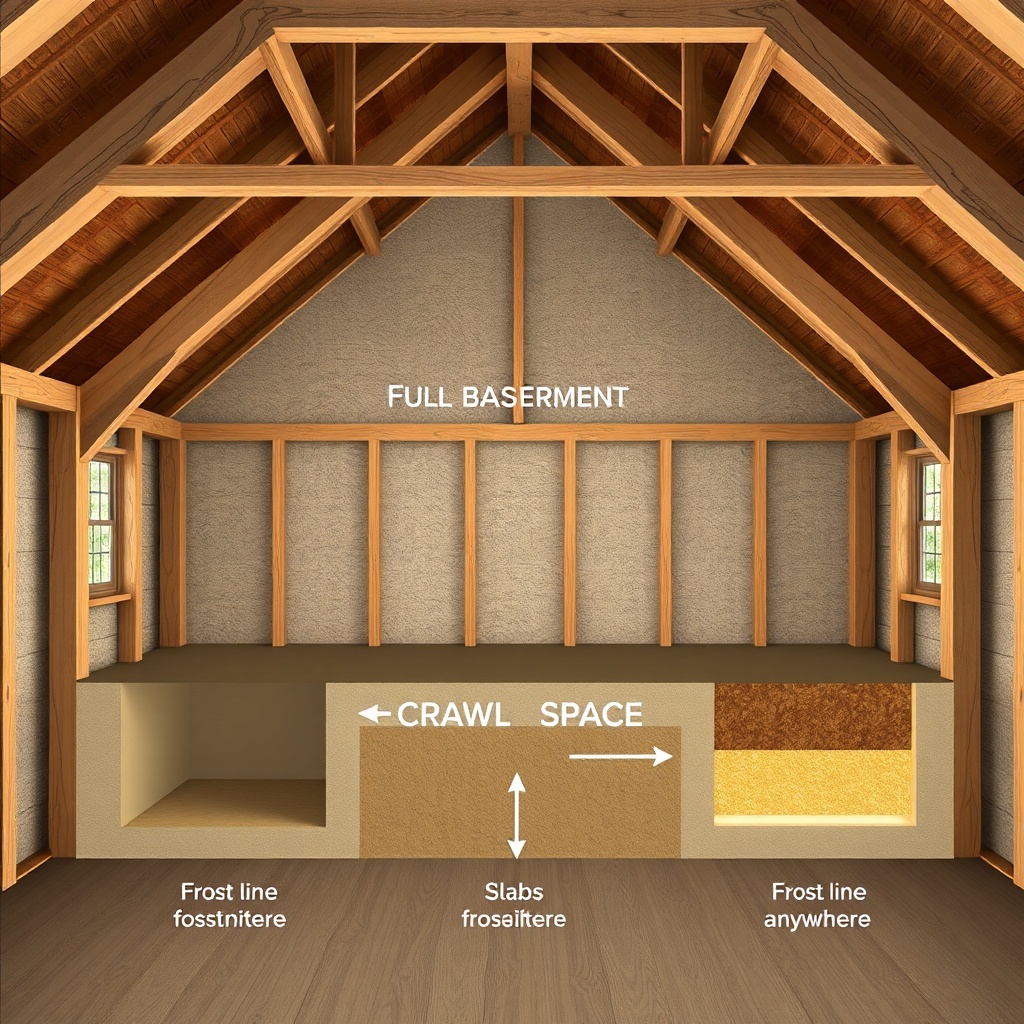 <clean photorealistic photo/illustration showing the interior of a Yankee Barn Homes Linco