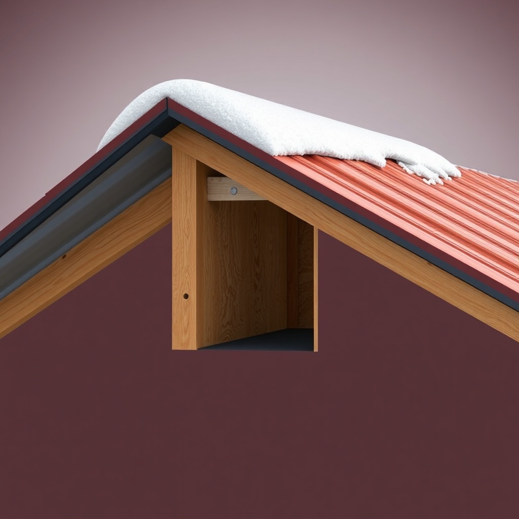 <clean photorealistic photo/illustration of a Yankee Barn Homes Lincoln roof cross-section